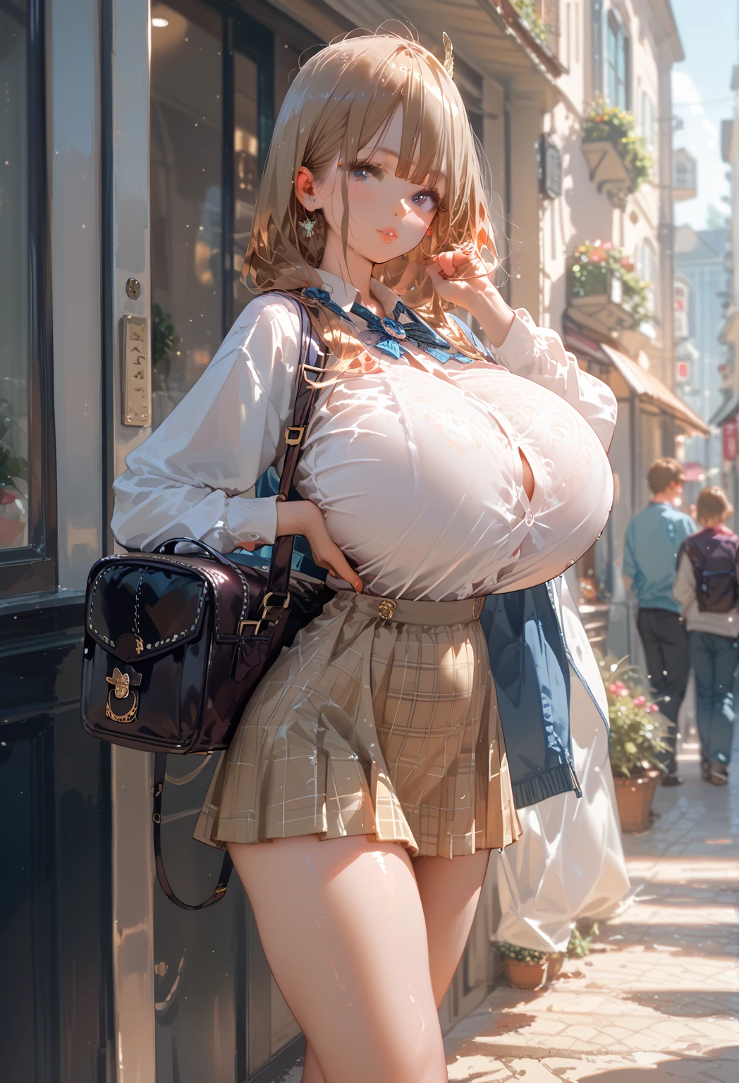score_9, score_8_up, score_7_up,
rating_explicit, 1girl, solo, highly detailed, intricate, looking at viewer,
BREAK
<lora:PD3-OL-ponyv1:1>, pd3-ol, (large breasts:1.1), dark brown hair, brown eyes, ,,
light smile, closed mouth,
  <lora:youchien_Pony_V1.0:0.8> jyojifuku, pink dress, yellow school hat, shoulder bag