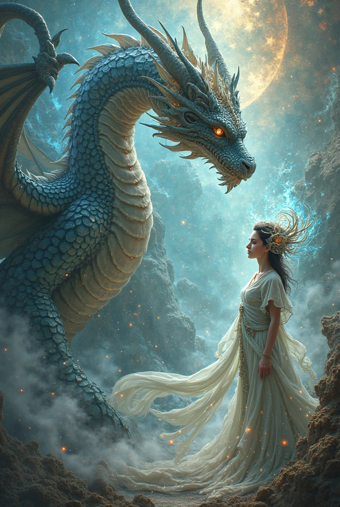 Create an image of an epic battle between a divine force and the Leviathan, with rays of light and the monstrous creature being defeated."