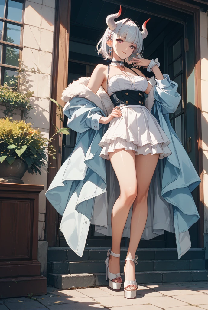 Tsundere 18 year old girl, beautiful and delicate eyes, beautiful lips, very detailed 눈과 얼굴, long eyelashes, 1girl, white cat ears, foot long bag, Front view, Red-eye, (top quality, 4K, 8K, high resolution, masterpiece:1.2), very detailed, (realistic인, realistic인, realistic인, realistic인, realistic: 1.37), very large breasts, elegant, fantasy, white background, black panties , I can see my armpits, brassiere