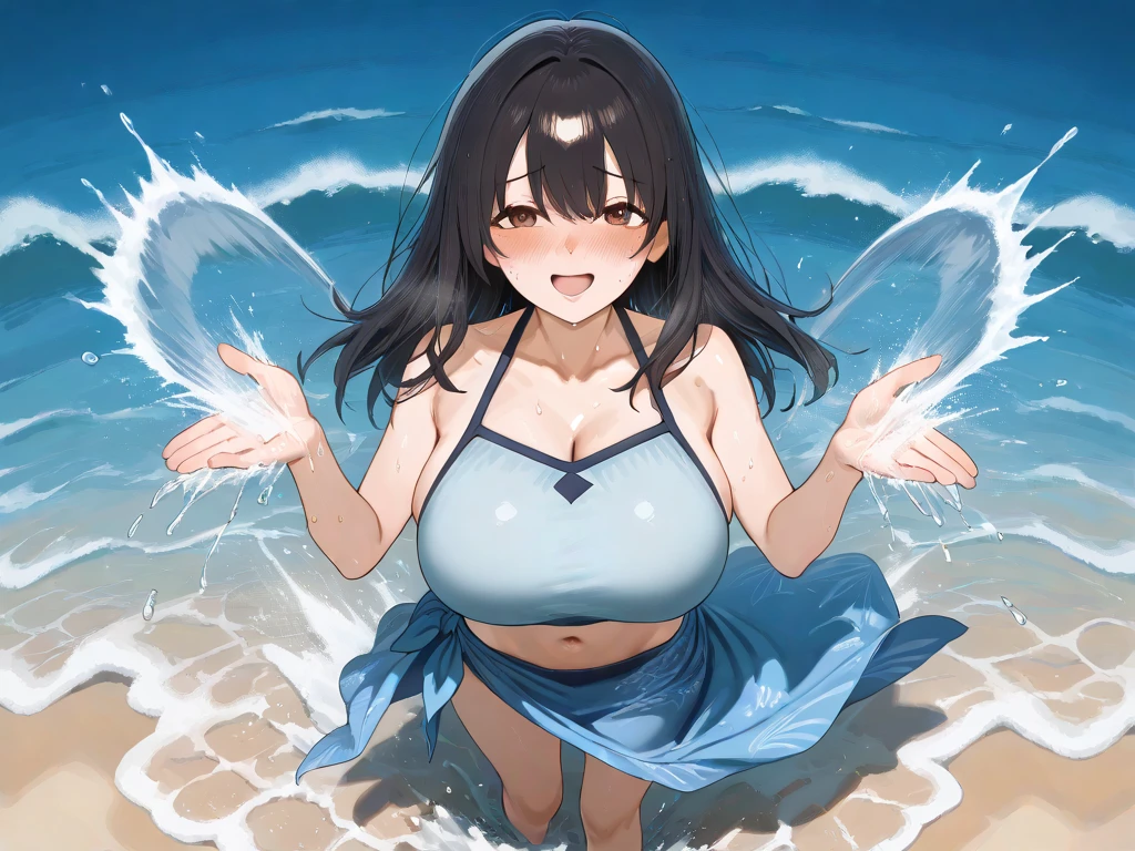 1girl, nsfw, , nsfw, moana, 1girl, solo, jewelry, long hair, necklace, black hair, dark skin, dark-skinned female, empty eyes , large breasts, nipple, Running, , Heavy snowfall area　frozen (Sweating profusely, Love juice, Wet Woman, female ejaculation) crying mountain , , crying, Naked, Peeing, lactation, projectile lactation