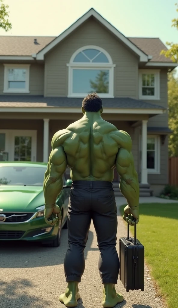 hulk throwing water on a car