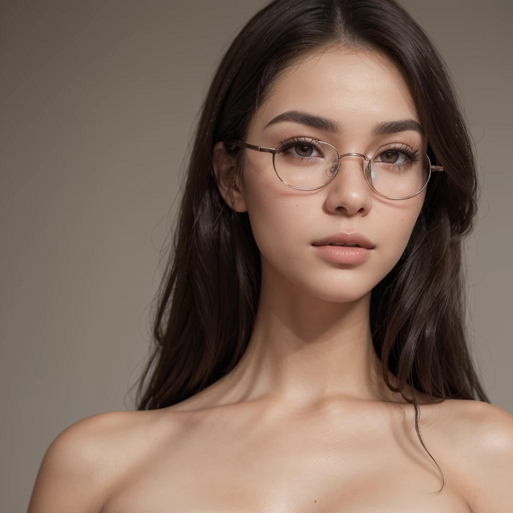 (masterpiece, best quality), 1girl, messy hair, choker, black silk pajamas, see-through, glasses, <lora:add_detail:1>