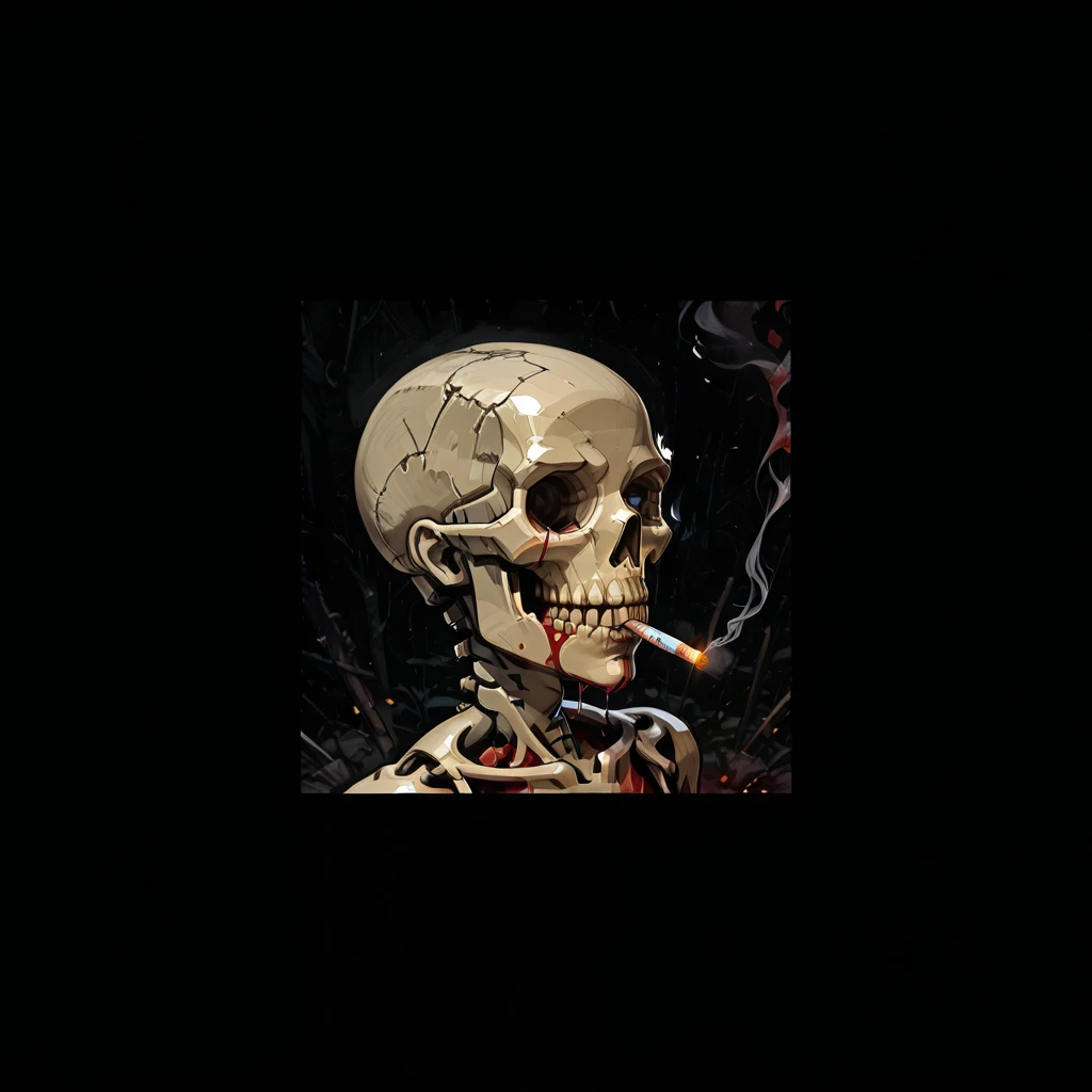 There is a picture of a skull, drugs, blood, Lycorisradiata, drug paraphernalia, cocaine, ecstasy, forbidden symbols, bloody handprints, needles --auto --s2