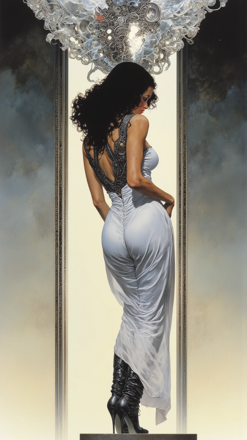 Rebecca Malala, Femme biraciale,peau mixte, 35 ans, cheveux noirs raides, Cheveux indiens, Chubby, avec une silhouette corpulente, full lip, square cut hair, Mettez en valeur ses traits distinctifs, like beautiful dark skin, Une expression confiante et bienveillante , in your Marvel comic style , corps entier, Heroin, erotique, Imaginez-la nue, sous la douche