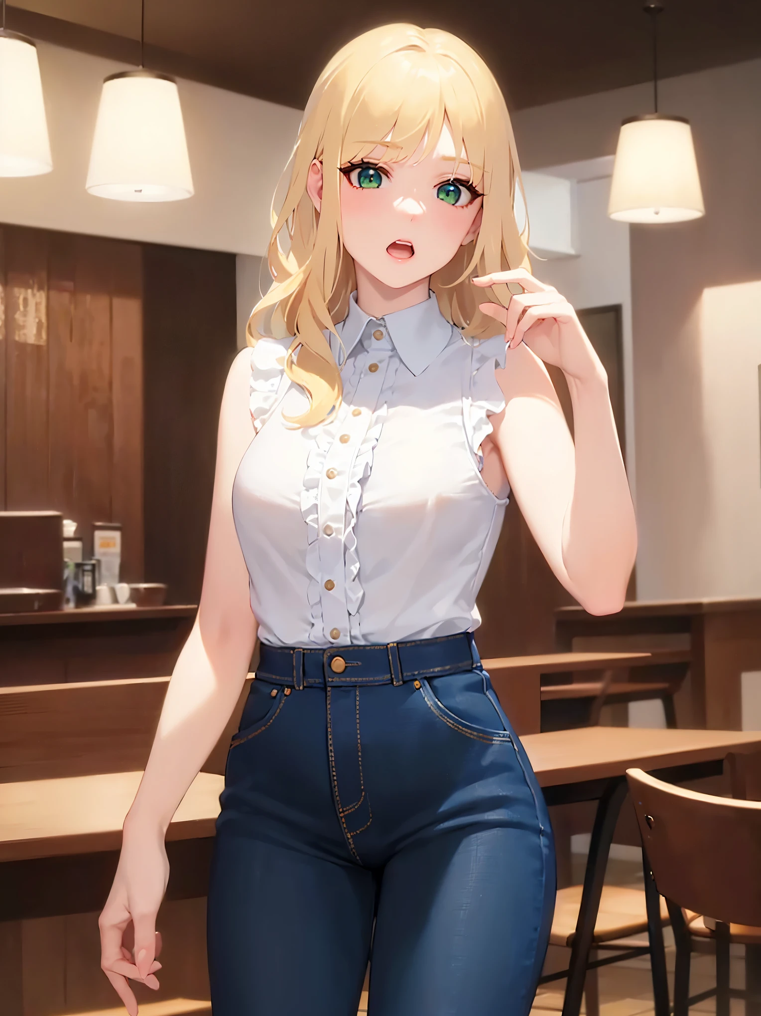 German 22 year old student、very beautiful tank top and jeans