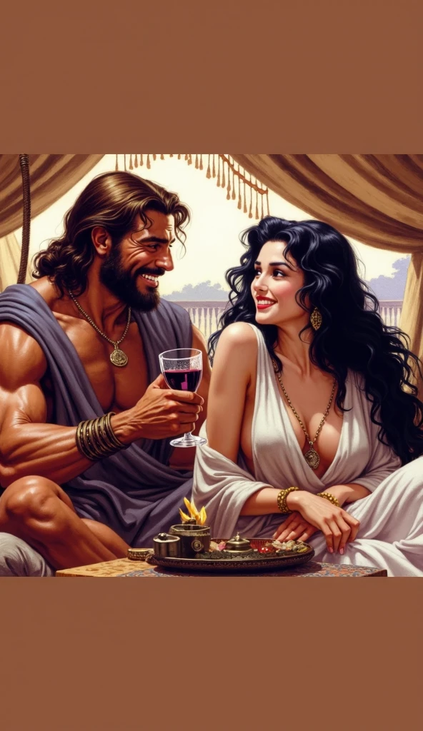 One Handsome short-haired barbarian Chad hugging three beautiful bitches gripping and stroking his cock and touching him, dressed like naked nude Greek gods, perfect bodies, women: long flowing hair, flowers in hair, seductive, materials, golden hour, , jewelry, golden hour, photorealistic, masterpiece, in love, grins, perfect faces, Flirtatious, setting: a waterfall, harem, watercolor, nsfw