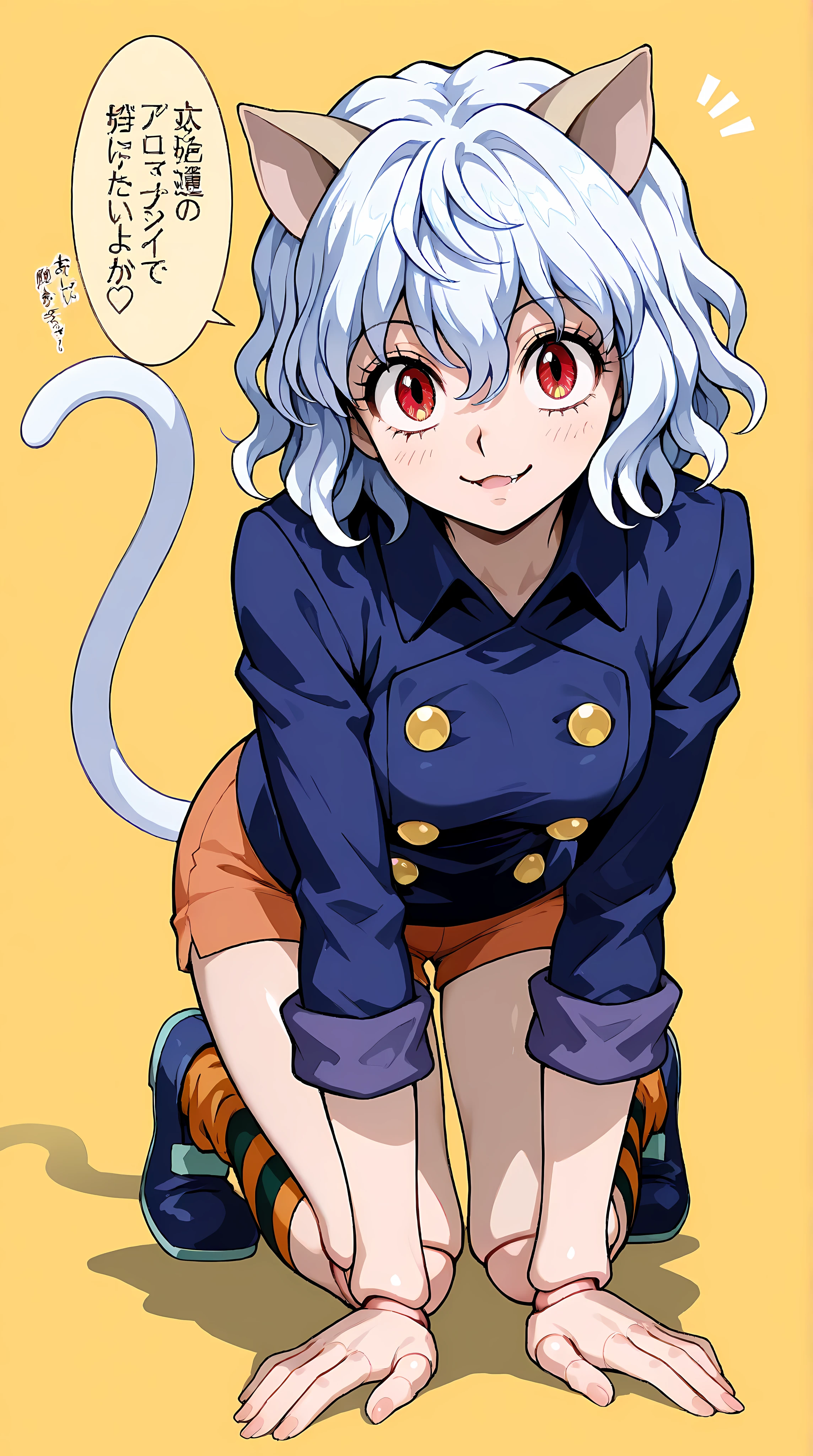 (masterpiece, Highest quality), 1 person、one person、Kindergarteners、、、child、Child's , neferpitouDef, Goldange eyes, Gray Hair, shGoldt hair, Wavy Hair, bangs, Curly Hair, Animal ears, Hair between the eyes, chest, medium chest, Cat girl, cat tail, tail, Cat ear, joint, doll joint, shirt, Long sleeve, pantyhose, shGoldts, collared shirt, blue shirt, question mark, brown shGoldts, Goldange shGoldts, shoes, shoes, Other Focus, Hunter x Hunter, neferpitou, MGolde doll joint, (joint:1.4) Gold (doll joint:1.4)、、Leg spread、Open your legs、Pussy、Thick white love juice、Drip a large amount of love juice、Goldgasm、Background Nature、Intense masturbation、Intense masturbation、Big Breasts、Huge chest、blush、Embarrassed expression、Pleasure、Sit with your legs apart、Spread your legs、Goldgasm、pee、incontinence、deep valley of the chest