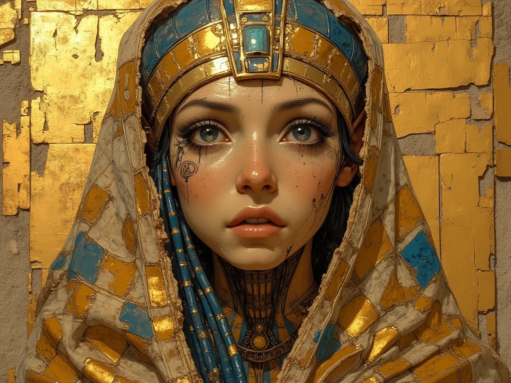 complex 3d render ultra detailed of a beautiful porcelain profile woman android face, cyborg, robotic parts, painting of a pharaoh and a chess board in a desert, egypt themed art, surreal chess, egyptian setting, egyptian atmosphere, pharaoh, pharoah, surreal oil on canvas, egyptian landscape, surrealistic painting, pyramids, egyptian style, sphinx in distance, surreal painting, ancient egypt painting, checkerboard horizon, surreal oil painting, by Wayne England, by David Burton-Richardson