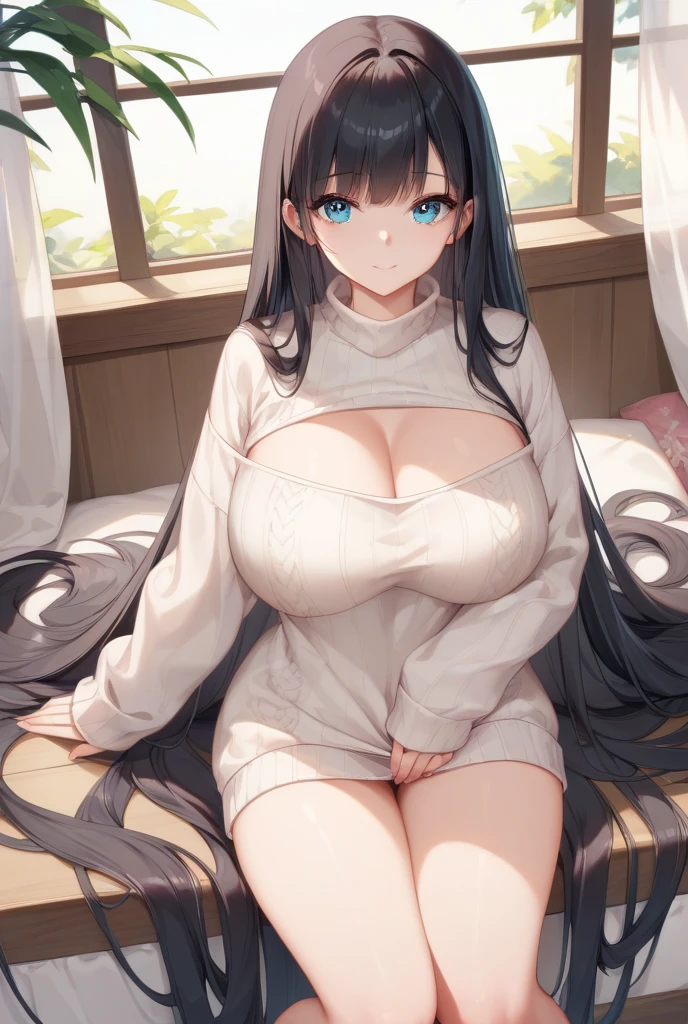 (junkotvv)(8k ,hyper-detailing,photo,Best masterpiece,naturals,Perfect artwork,Perfect female body),one cute busty girls ,black hair,cat ears, red eyes,(Raised sexy,humongous breast),The neighbor's wife,A woman's hairstyle,Elegant wife,on bedroom,Exquisite and ,Wear Raised sexy Sweaters,Sweaters,Wearing Sweaters,White suspender stockings,The cracks are relatively large,,elastic muscles,Raised sexy,,fully body photo