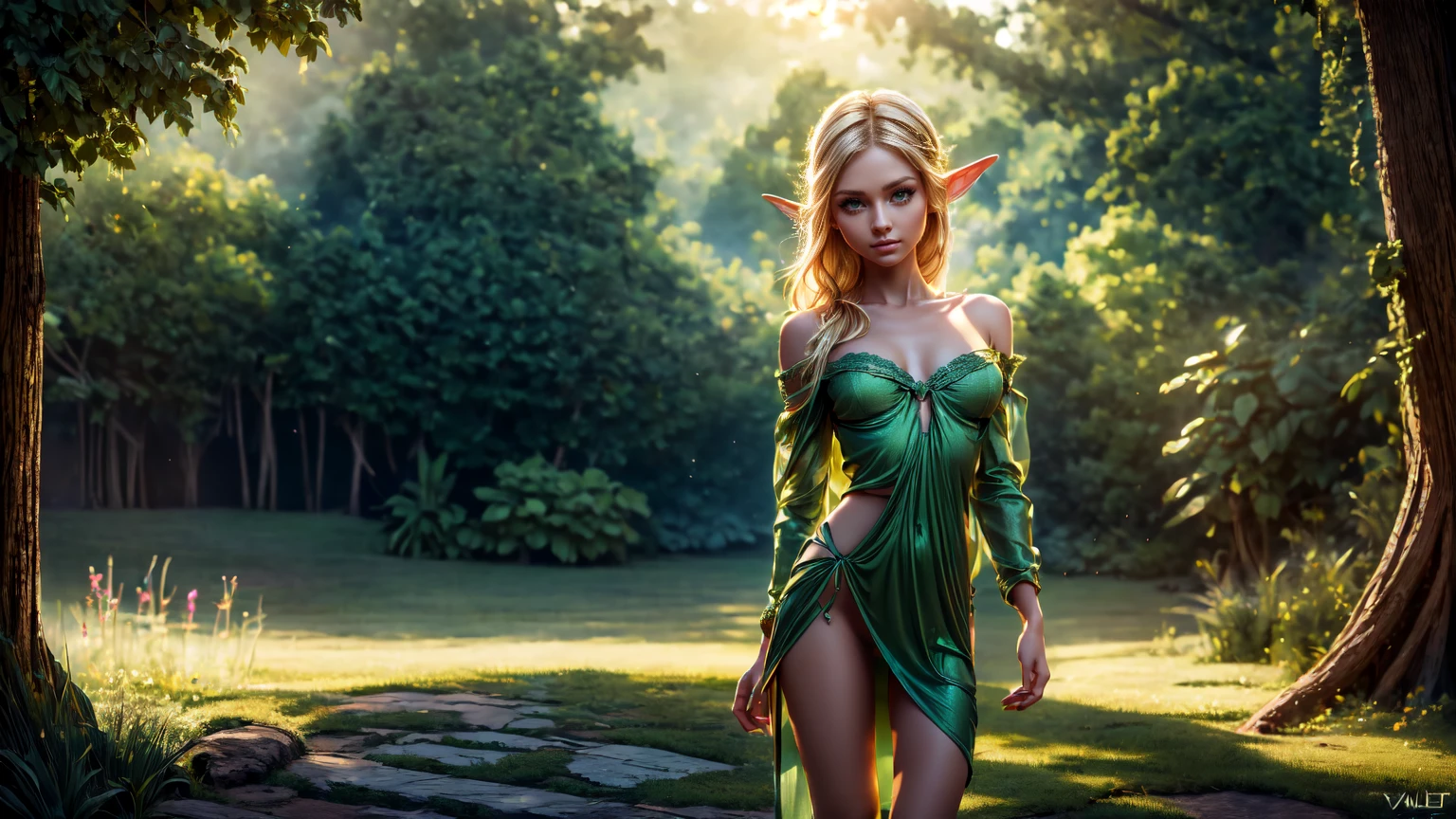 A young elvish girl with European features, riding a feline animal, lovely charming face, having jade green skin tone pigmenting texture , ( full body perfect detailed masterpiece), ( brown skin tone texture masterpiece ), (tomboyish hairstyles look), ( having a illuminating jade green gemstone crystalized wavy short hair ), ( has a elvish tattoos ),(( wearing helmet of elvish design)), (serious, with exposed teeths showing open mouth)(perfect full body detailed anatomy), (Super accessories detailed), (fighting pose), (perfect detailed crystal green sparkling eyes),(wearing illuminating gemstone crystalized accessories hair), ((expose big hard erect nipples))(( exposed panty, with pussy clitoris exposed and slip showing))((legs wide open showing pussy line))(( Wearing transparent illuminating see thru costume elves )), (( holding a treasure bow )), (( illuminating different lights covering the sorrounding atmosphere forest with rivers moon showing)) many flora and fona rarity, on its back wearing elvish cape detailed design, has a angry face, 7 different perspective view of that same girl & face profile sheet character style