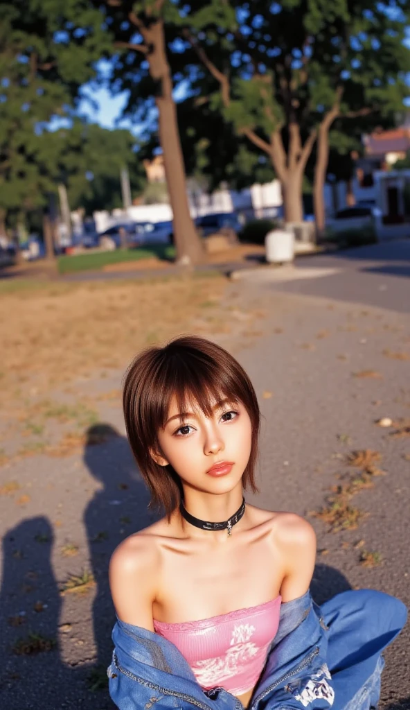 score_9, score_8_superior, score_7_superior, score_6_superior, score_5_superior, score_4_superior, sauce_anime, 1girl, japanese cute girl, Tomboy, (Very short hair, Pixie Cut, Brown Hair), Circle Glass, cute, Perfect female body, Big Breasts, Firm stomach, Beautiful hands and feet, naked, Exhibitionism, She is wearing a collar and crawling on all fours in the park at night, The collar is attached to a lead, The man holds the other end of the lead, Men treat girls as pets, Leather Collar, padlock, Leather Leash, Obedient, Ecstatic expression, Sweat, 1boy, The boy's face is off-screen, (((She has sex doggystyle with one boy))), plowcam, From before, Photorealistic:1.6, Realistic Face:1.7, Realistic eyes:1.3, Realistic Skin:1.9, Attention to detail, nsfw1.9, cum on ass, extured skin, Anatomically correct, high quality