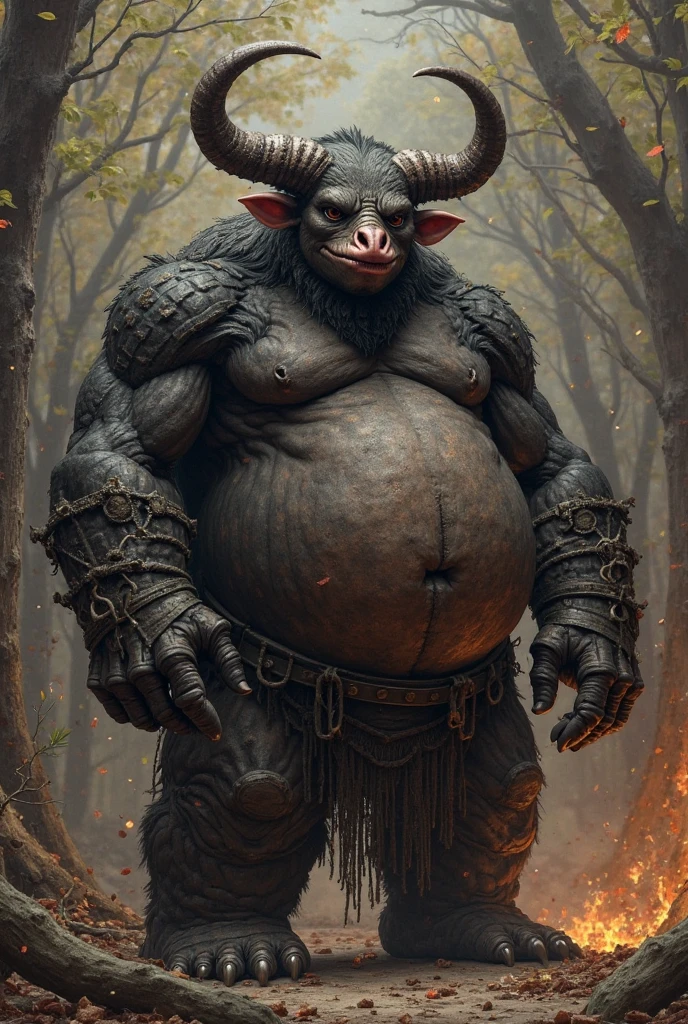 plump bipeds with wide waists, four arms and bulging, multifaceted eyes. His skin was thick, leathery, twisted into horns, spines and protrusions in strange places on the body. But they were very strong. drawing