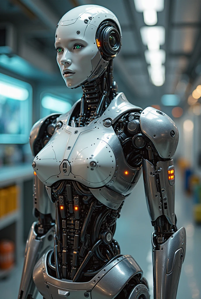 A detailed, high-quality AI model, intricate mechanical gears, advanced circuitry, futuristic technology, cinematic lighting, metallic textures, dramatic shadows, complex patterns, photorealistic, highly detailed, 8K, masterpiece, award-winning digital art