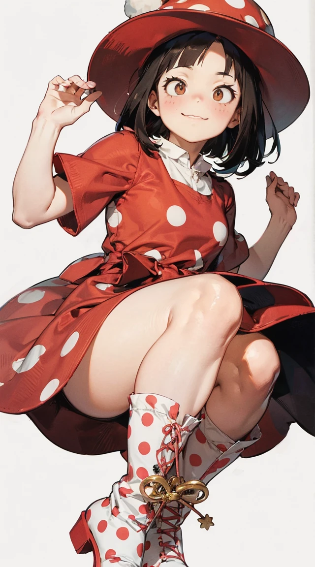 (((masterpiece, Highest quality, Ultra-high resolution, 1 Girl, alone, No background))), Very elaborate skin、face、eye、refer to, Beautiful Japanese Women, Small breasts:1.5, skinny, Light brown hair, White Background, (Illustration of a girl), Hit the knee, Generate with illustrations, various expressions, Various poses, Please draw the whole character within the frame., If the head is, arms, The leg is not amputated. The background should be simple, The text is centered, overview, anime, hoodie, smile,