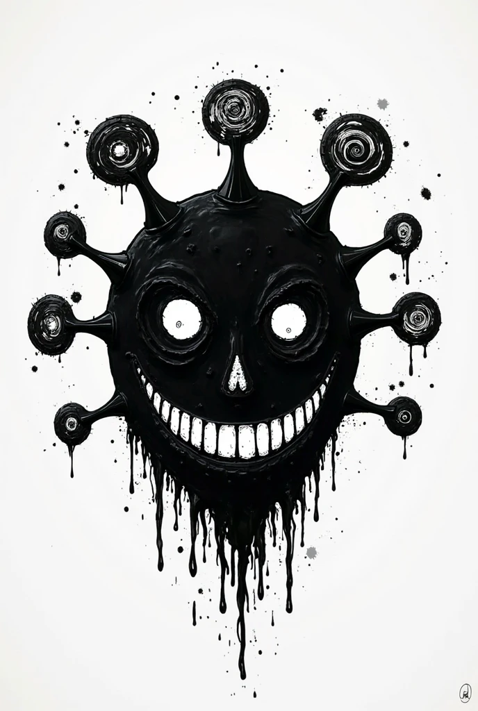 A skeleton, 2D, fractured skull and Small hole in the skull So His brain looked a little damaged and smoky, Facing sideways, Blank stare, Feeling empty, Wear an office shirt, Holding a hope map, Half body view.