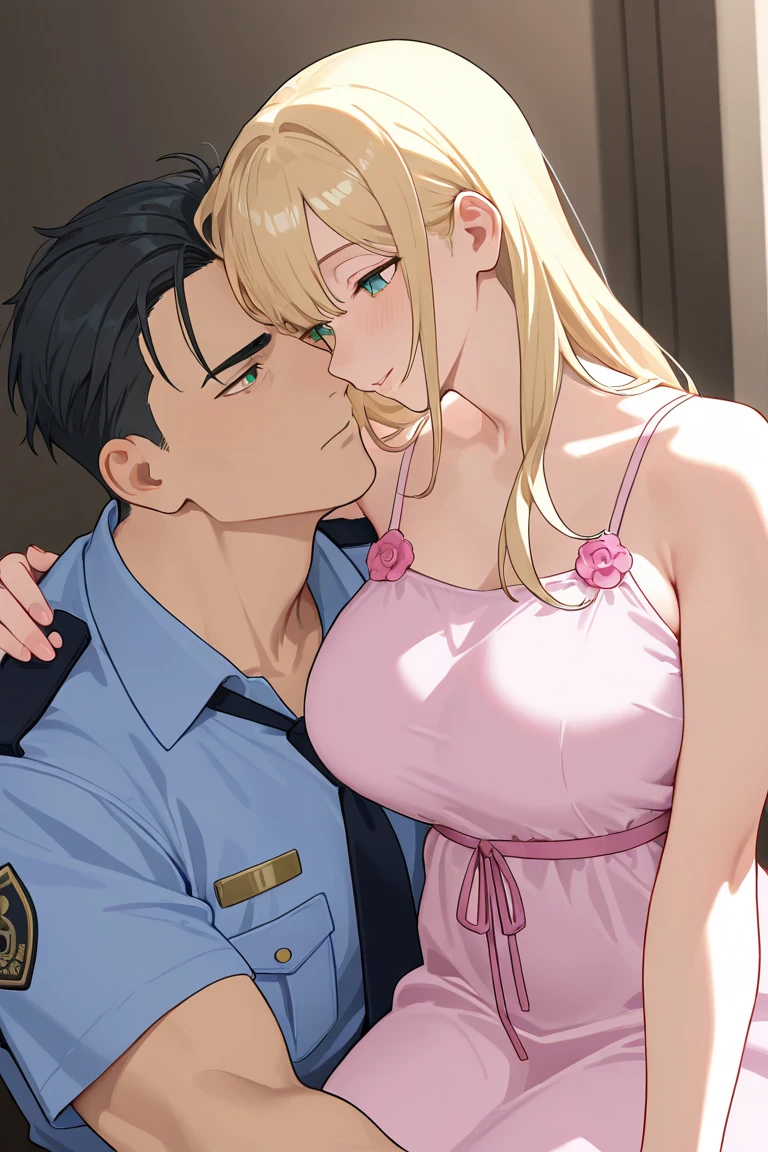 score_9, score_8_up, score_7_up, score_6_up, h1m3n0, 1girl, , mature female, Mei Mei , white braided hair, hair over one eye, red lips, latex bdsm white nurse uniform, seductive smile, highly detailed bedroom, kneeling on bed and doing perfect blowjob to a man, holding penis in her hand, penis in her mouth, sucking penis, lewd look