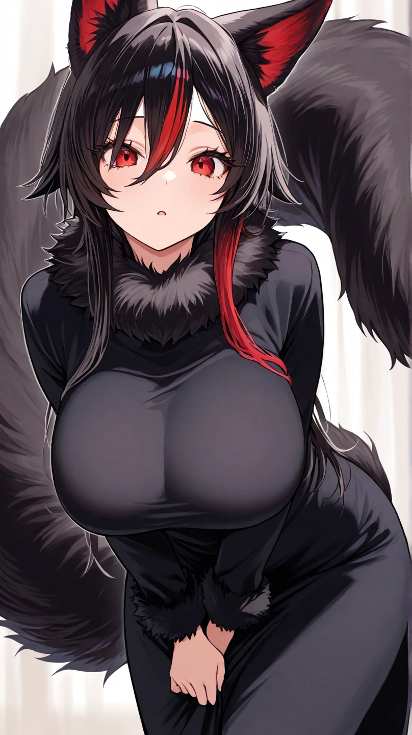 1girl, werewolf, anthro, anthromorphic, snout, grey fur, fluffy, wolf tail, claws, Solo, High Resolution, Looking at viewer, Open Mouth, Best Quality, Long Hair, Large breasts, Animal Ears, Wolf Ears, teeth, Fang, Heart-Shaped Eyes, Anime Style, thick thighs, wide hips, cameltoe, in heat, drooling, covered in fur, tall, extremely muscular, buff