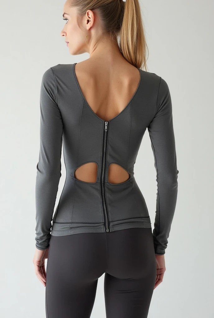 vivid,Normal chest,((between legs)),cute,(Detailed face),Long cloth,Sharp Eyes,Turtleneck sleeveless sporty lightweight grey fabric,Ultra-high resolution,(Photorealistic:1.7),Black bobcut,Gray background,