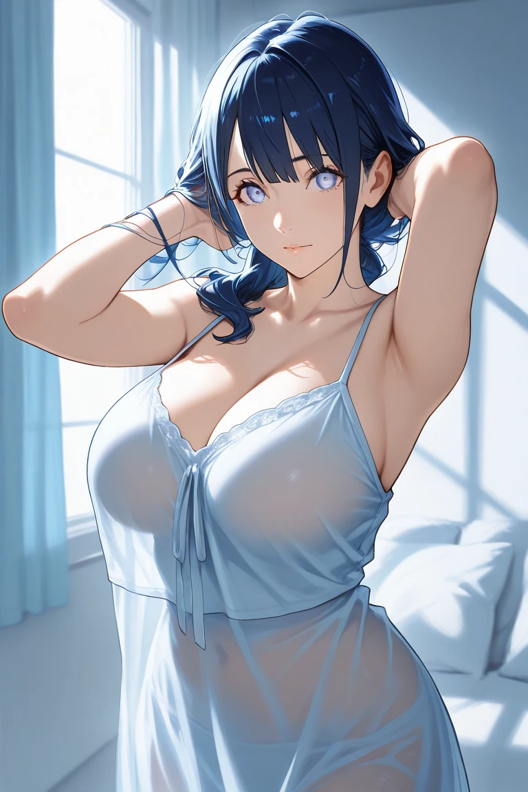 (((Bedroom))),(((Crouch on the floor:1.3))),(((clothes on hangers:1.3))),(((Wet see-through chemise:1.3))),(((Red underwear:1.3))),(((Exposing Skin))),Cute Face、Crying face,Big tears、(Aqua blue hair,short hair,),(The bangs are see-through),hairpin,hair ornaments,Blushing、Pointed red mouth、Perfect round face,iris,(Perfect body curves),Big Breasts.Wet Hair、Wet clothes、Wet Skin、Professional Lighting,Cinematic Light,(Tabletop,highest quality,Ultra-high resolution output images,) ,(8K quality,),(Picture Mode Ultra HD,)