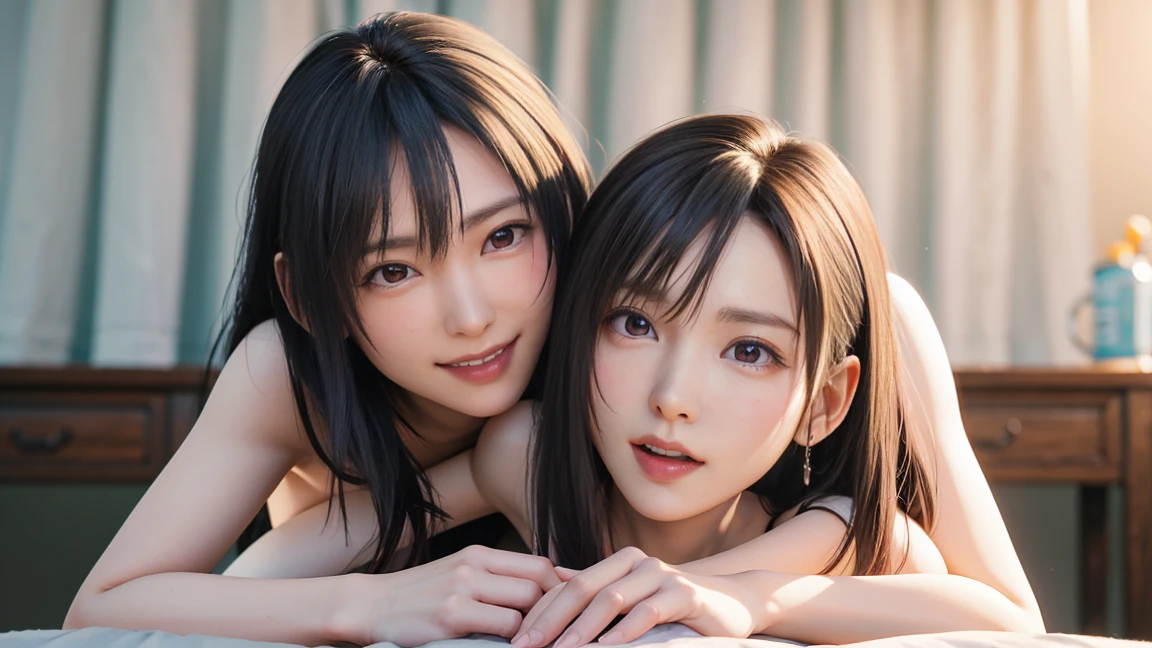 (Morning glowing horizon, White and vivid colors, Acutance, exposed:1.28), (nipple:-0.9), surfer girls in row, ((face variations)), { Navel | pretty Ass | Delicate lace knitted wear | Flowers | Red jewelrys }, { Glistening tanline | oiled ivory skin | Childish | Overflowing }, (portrayed in the best quality and high resolution, ultra-detailed, realistic, and (photorealistic:1.37) with a touch of rawness). { ((under the mesmerizing back lighting)) | concept art | enhancing the overall visual impact }. { Whole Body proportions and all limbs are anatomically accurate | ((Gigantic Overflowing sideboob)) | no extra limbs } . extremely detailed,(full BIG full lips:1.5)(all girls are naked ':1.5)(NSFW:1.5)( long hair with bangs and twintails:1.5)