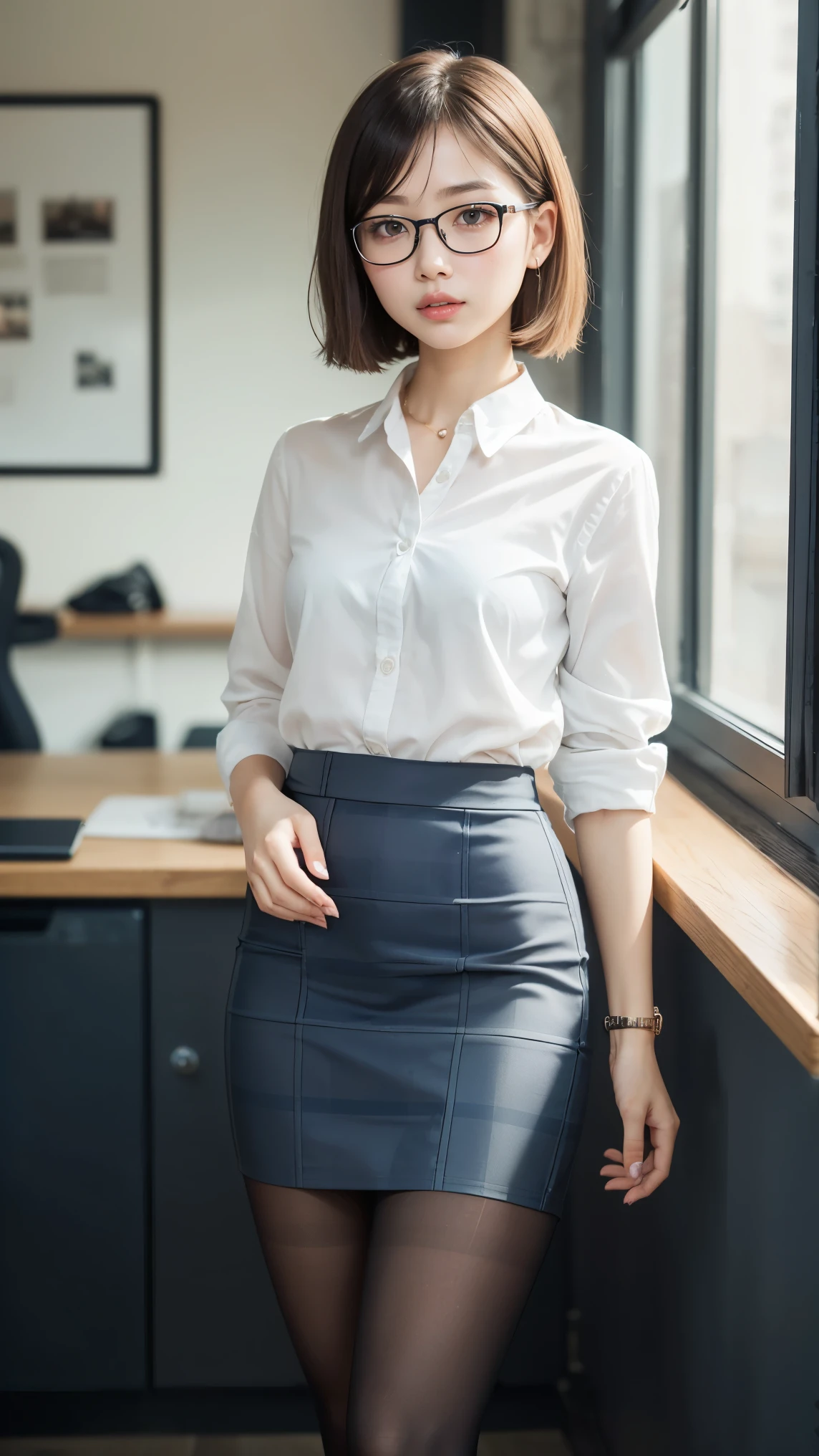 ((Stay in the bathroom))、(sit on the toilet)、(smile)、I can see your pussy、(nipple見え)、(transparent shirt:1.3)、(In 8K、highest quality、masterpiece:1.2)、(genuine、photorealistic:1.37)、Super detailed、1 girl、cute、beautiful eyes、office、、(nippleが見えてる:1.2)、 (perfect beautiful beautiful face:1.15)、(closed mouth)、細やかなbeautiful eyes、(No underwear:1.1)、、short cut hair、(sheer shirt:1.2)、、(short hair:1.5)、Floating hair NovaFrogStyle、thinボディ、20 year old woman、brown hair、、brown eyes、small head、((G cup))、fashionable girl、beautiful eyes、genuineフェイス、genuineな肌、fine eyes、、(sheer shirt:1.2), dynamic pose、viewer、Beautiful face and breasts, the tip of the chest sticks out。Areola is protruding。The shape of the genitals is clearly visible。lots of eyelashes。black eyeshadow。bright red lips。black sexy high heels。pubic hair。The lower abdomen is bristly。thin。thighs are open。pubic hairたくさん、pubic hairがはみ出てる、 and delicate figure、(At the office)、camel toe、protruding pussy_nipple