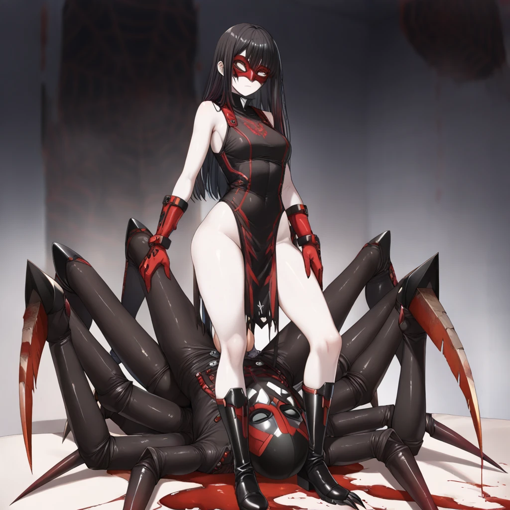 Arachne naked conjoined three heads six arms and eight legs