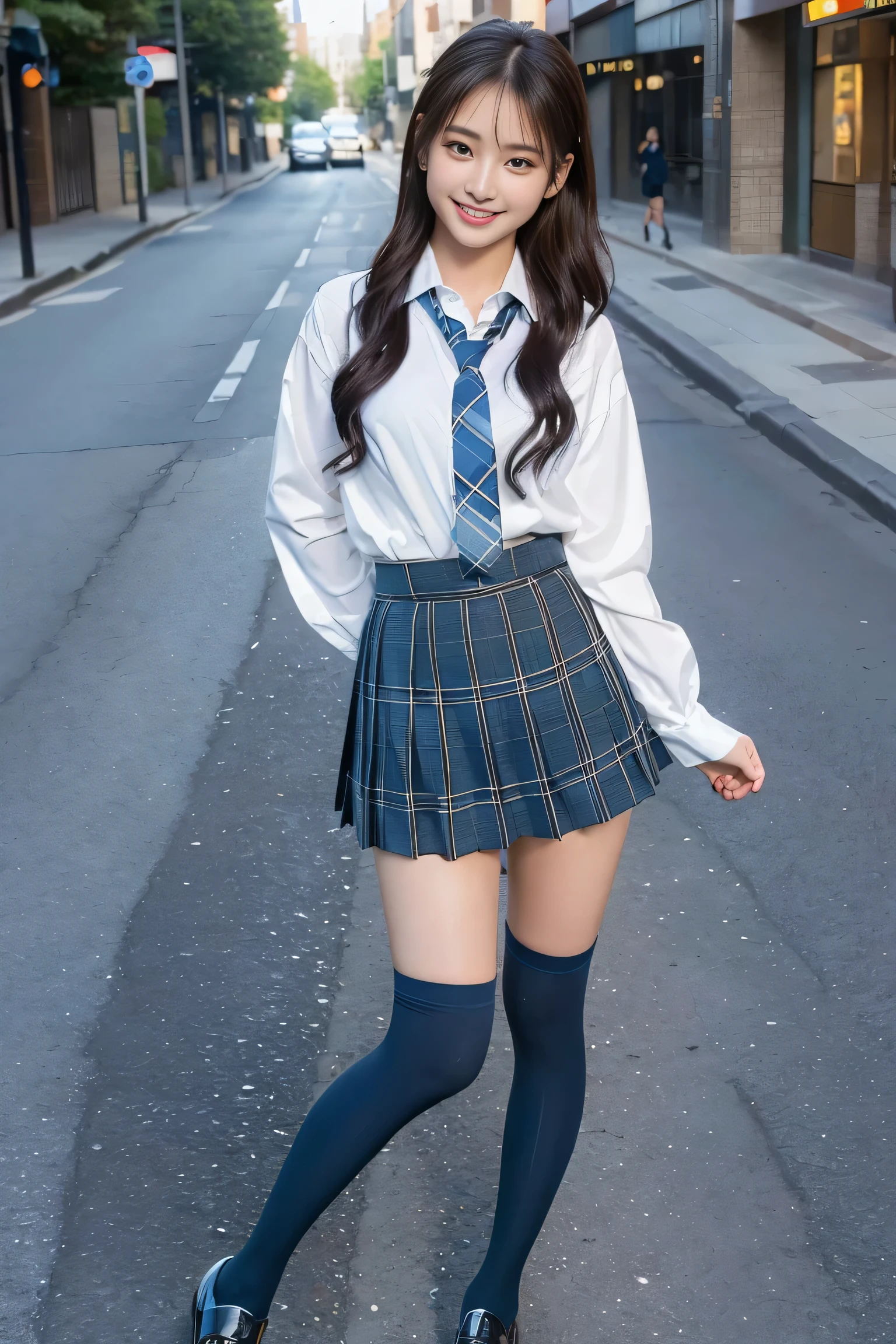 High quality, Ultra detailed, best quality, insanely detailed, beautiful, masterpiece、8k、nsfw、spread pussy、upskirt、skirt lift、skirt lift by myself、((show off pussy1.4))、pubic hair、pussy focus、public indecency、((from below:1.2))、looking at viewer、spread pussy、bottomless、cinematic lighting、、black cardigan、clothed、amusement park