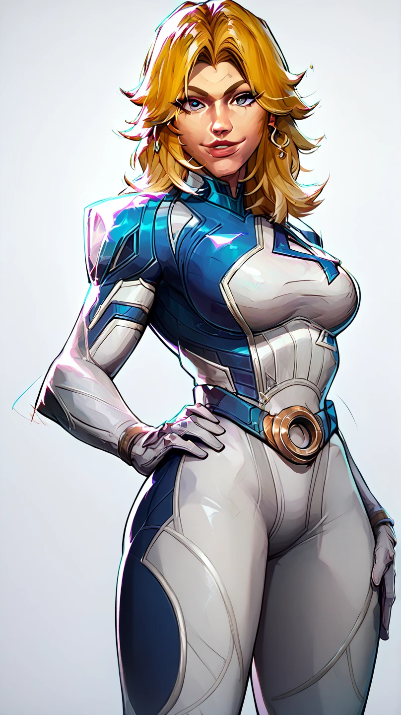   perfect eyes、  perfectly sexy face、Fantastic Four、  ultra Detailed 、ultra  perfect eyes、Suest0rm 、sue storm、  Shiny hair  、( breasts ), cintura delgada、can、  tight suit、  shiny skin、Beauty、erotic、series、  looking at the spectator 、 expression of a pleased face、