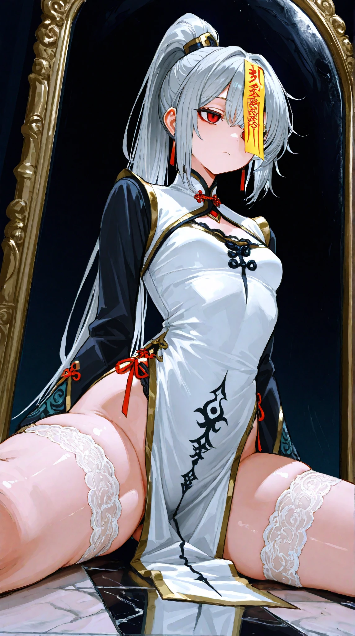 1girl. Japanese petit. Smile. (masterpiece). (best quality). (insanely detailed). Nude. nsfw. Slit Pussy. Close up Mons pubis. Flat chest. Upright standing posture. from below.