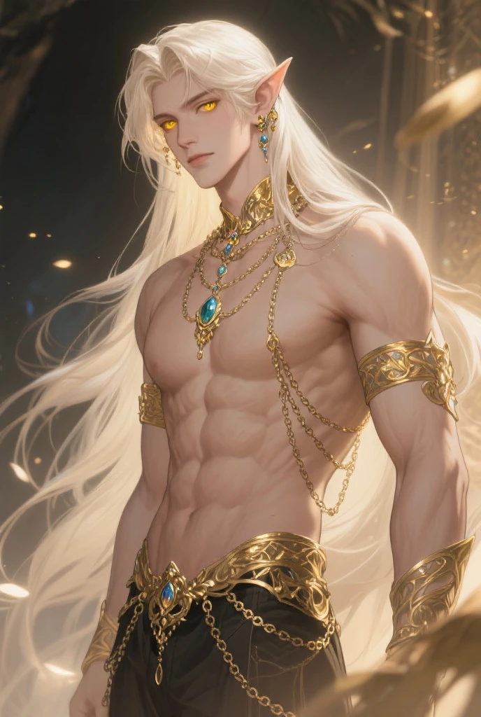 Absurd, ultra-detailed, high quality, masterpiece, detailed face, beautiful eyes(detailed eyes), Greek mythology, Goddess, hercules, the king of the gods, striking and captivating, features are classically beautiful, with high cheekbones, a perfectly proportioned face, eyes depicted as large and captivating, hold an intense gaze, golden long hair , Gole hair is luxuriant and masculine, cascading down his back in waves , wearing elegant robes adorned with intricate patterns , His beauty is not merely superficial but embodies the essence of power, authority, and regality.