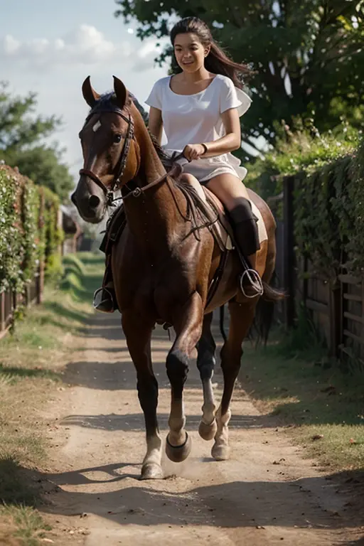 The bell-wearing horse looking back to check on the blind horse, ensuring it stays on the right path while walking together."