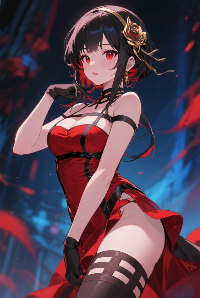 (16k、Raw photography、top-quality、hight resolution)、(biomechanical oppai, full body zenkai! , Seductive Anime Girl,magical )、(finerly detailed face:1.3)、(masterpiece:1.4)、(top-quality:1.4)、 Beautiful fine skin、(cute little:1.6)、((Long skirt))、(Complex fishnet stockings)、pin heels、Leather luster 3.0、((tthin eyebrows、long eyelashes、big eye、smil、二重まぶた))、Beautiful skin、(Dark red bondage)、Real Photo Stick、Woman in seductive pose、Show your teeth and smile、What BDSM looks like、Red Leather Bodycon、