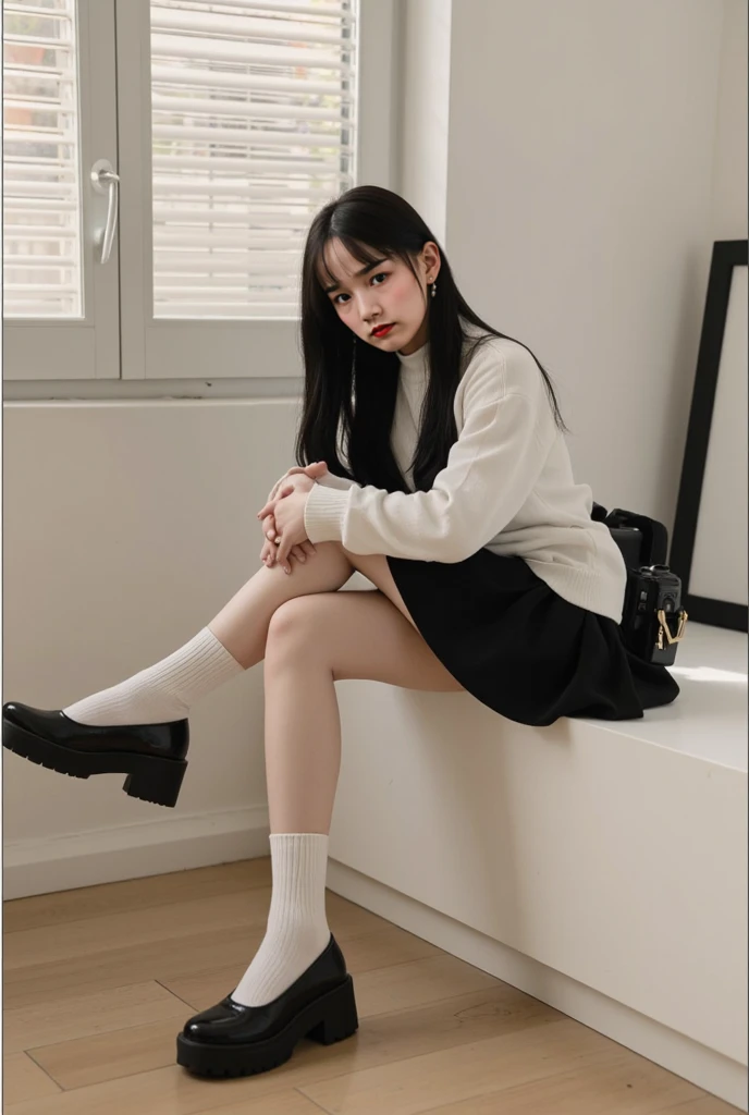 
LAHO Beauty。Very sexy、Office lady with strong sexual desires。33 year old office lady、Spread-legged pose。Love sex、Sexy pose。The beauty of a suit、Cool beauty with big breasts that bulge out of her undershirt、career woman、Japanese Beauty。ulzzang-6500-1.1（RAW Photos：1.2）。
(Photorealistic)、(Genuine:1.4)、(Peace Fly)。A calm-looking woman wearing a checked vest。
Large Bust Body Type。Miniskirt with exposed thighs。The legs are plump。(Ultra-realistic white Nike socks、The NIKE logo is visible:Bold pose showing white panties、White panties have stains:1.2)。Japanese Goddess、Wearing black high heels、Sexy gaze in white socks。((Full Body Shot:1.16))。Highlighted with knee-length socks featuring the Nike logo。Black Nike logo on socks。Wearing black high heels、常にBlack Nike logo on socksが1つ見えます。
Perfect beautiful hands and feet、Changing in the locker room、Ultra-realistic skin texture、Shiny skin。
Trying to make me sniff her stinky socks