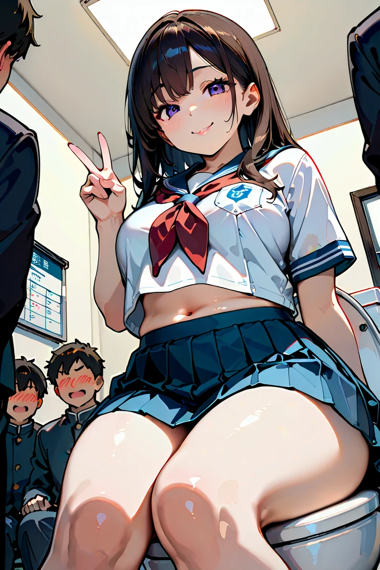 Big Ass、Sweaty buttocks、One Woman、One Man、Many people々、beautiful girl、high school girl、ponytail、Condescending face、Large number of students、Naked crowd、School、classroom、Sailor suit、Short pleated skirt、、Looking down at the viewer, Long Hair, Highest quality, Focus on the thighs, smile,Cute patterned panties、Plump thighs、Large Breasts、Big Ass、 Black Hair,My thighs are steaming between my legs 、Sweaty panties、Angle from directly below、Entice guests、Sit with your legs apart、Acme convulsions、Obscene sound effects、Naughty sound effects、Sweaty crotch