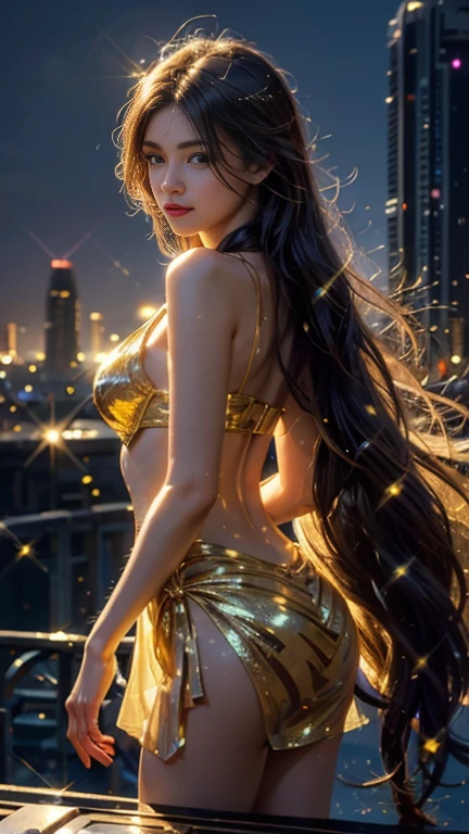 she has the most perfect figure, see-through silhouette, loose sheer lingerie, backlit, golden hour, the sun behind her
