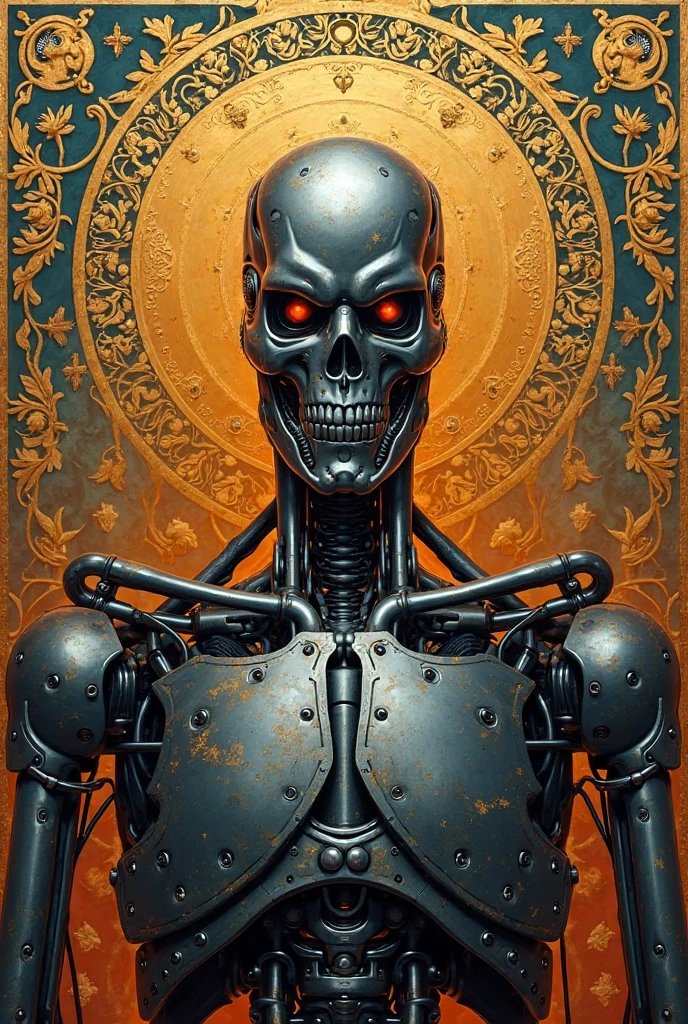 arte oficial, fondo de pantalla de unidad 8k, ultra detallado, hermoso y estetico, obra maestra, Mejor calidad, realista, (zenConspirar, mandala, Conspirar, enConspirar), Extremadamente detallado (dynamic angle),cinematic light,((1 mechanic boy)),solo,cuerpo completo,(machine made gaskets:1.2),((mechanical limbs)),(blood vessels connected to tubes),(mechanical vertebra attached to the back),((mechanical cervical fixation to the neck)), A half-length portrait of an elite soldier in Call of Duty Ghost Operator style, ((Black and gold skull mask)), manos cruzadas al frente, Mirada amenazadora,(alambres y cables que se unen al cuello:1.2),(alambres y cables en la cabeza:1.2)(Enfoque del personaje),Science fiction,extremadamente detallado,vistoso,More detailed noise removal force: 0.44, Saltar clip: 2, CFG Rescale f: 0, Contrata a personas de alto nivel: 2, Contrata pasos: 47, Contrata a personas de alto nivelr: 4x_NMKD, AddNet habilitado: True, AddNet Module 1: lora, AddNet Modelo 1: Hamburguesa de la muerte_Josan Gonzalez(61a9ba25c0b2), AddNet Peso A 1: 0.35, AddNet Peso B 1: 0.35, AddNet Module 2: lora, AddNet Modelo 2: Cuaderno de bocetos urbano(2d2a051c0edd), AddNet Peso A 2: 0.2, AddNet Peso B 2: 0.2, AddNet Module 3: lora, AddNet Modelo 3: 1_a_agregar detalle(7c6bad76eb54), AddNet Peso A 3: 0.6, AddNet Peso B 3: 0.6, AddNet Module 4: lora, AddNet Modelo 4: 1_a_Detalles de espiga(dc835233825e), AddNet Peso A 4: 0.2, AddNet Peso B 4: 0.2, AddNet Module 5: lora, AddNet Modelo 5: ChildrenIllustration(fa0eadb107), AddNet Peso A 5: 0.2, AddNet Peso B 5: 0.2, Discard penultimate sigma: True, Version: v1.3.2