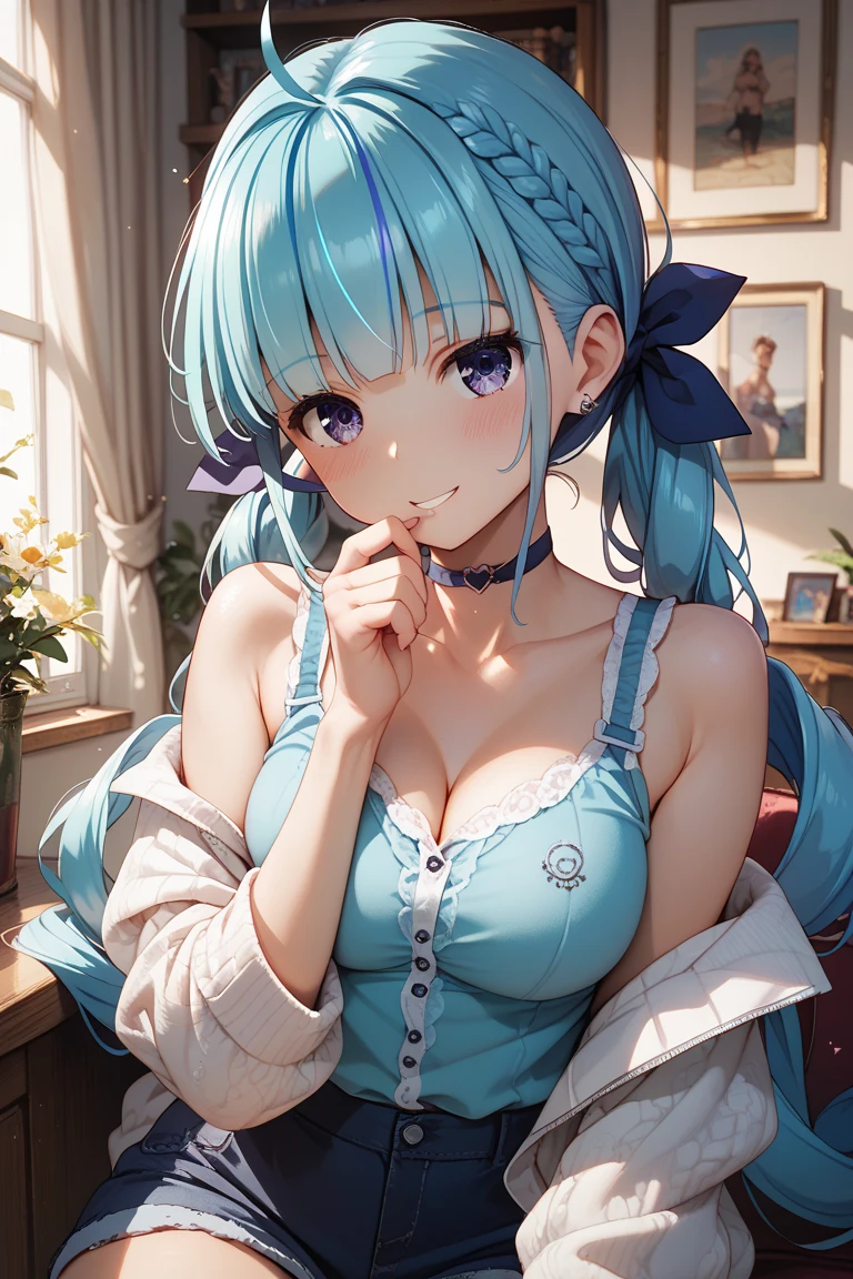 Character Details:, - Gender: 1 Girl.
- Style: Anime, - Body Type: Attractive body, slim body, nice legs, slim tights, nice arms, nice shoulders. - Breast: (Small Breast:1.2), (Cleavage:1.1), (Nice Nipple:1.1), (Slime on body:1.4),.
- Facial Feature: Beautiful, Gorgeous, ager, Fresh, Young.
- Expression: Shy, Pink Blush on Face, Pink Tongue, Sexy Eyes, Sexy Look, (Sweating:1.4), Innocent Look, Tipsy. - Hairstyle: Blunt Bangs, Long Hair. - Hair Color: (Light Blue Hair:1.5), (Messy long Hair:1.3),
- Clothing: (School Uniform:1.4), (Off-Shoulder:1.3),. - Body Pose: (bend over:1.4), (Hands on Knee:1.4),. - Behaviour: Waiting, Want Something, Secretly.
- Accessories: Earrings, No Hair Accessories, Environmental Details:, - Setting: Bed Room., - Lighting: Natural Light., - Decoration: Modern Bed, Chair, Window, White Curtain, City View. Top view. pov, anime style, UHD, retina, masterpiece, accurate, anatomically correct, textured skin.