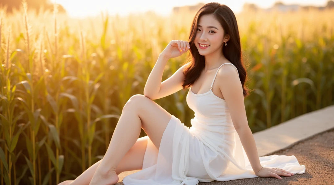 1girl,full body,(looking at viewer:1.2),solo,best quality,8K,realistic,realistic texture,HDR,masterpiece,Highly detailed,Professional,Photography,ultra high res,(photorealistic:1.4),white background,closed mouth,long hair,white dress,sling,