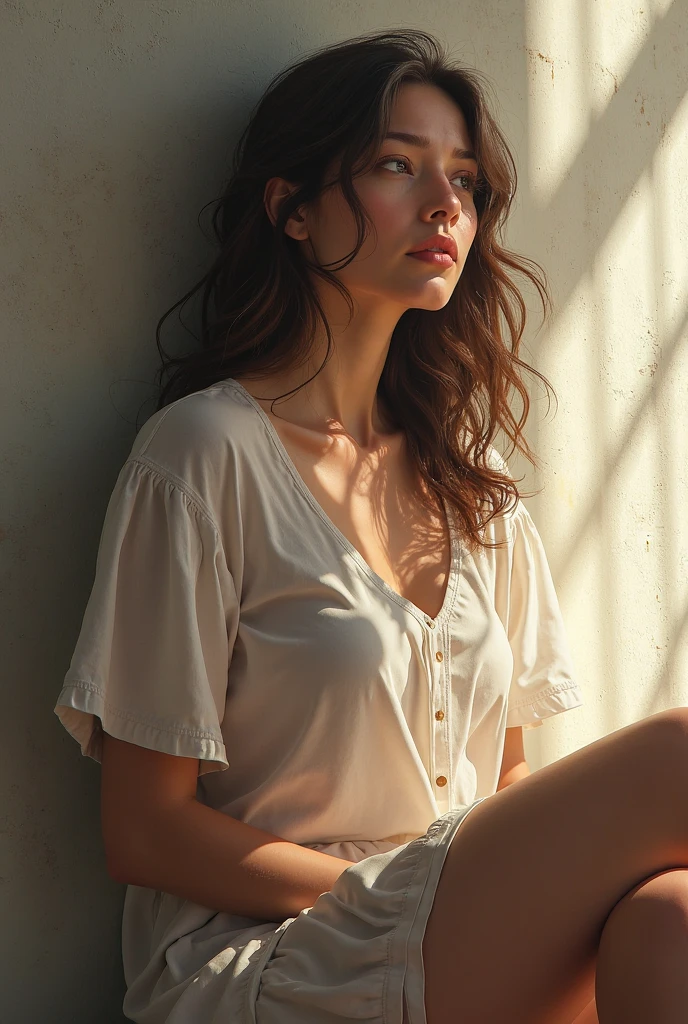 (((Low angle shooting、Looking into the camera:1.22,Leaning forward、Open shirt、No underwear)))、(((8K、Highest quality、masterpiece、Ultra-high resolution)))、(Realistic:1.4)、RAW Photos、(Real skin texture:1.3)、(Film Grain:1.3)、((Are standing、Skirt flutters in strong winds、Under the skirt、Do not bend your legs、Don'Don'don't bend your knees、Spread your thighs、Beachside、))、One Girl、Beautiful and detailed eyes and face、masterpiece、Highest quality、close、thin、Japanese Uniform、dynamic、barefoot、Mr..々Pause、