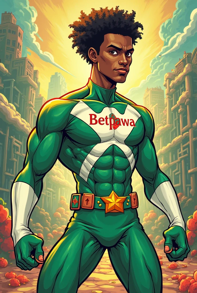 marvel art style, a hot shirtless sweaty latin tanned male, wearing shorts, big bulge, holding a lgbt flag with a X mark in it