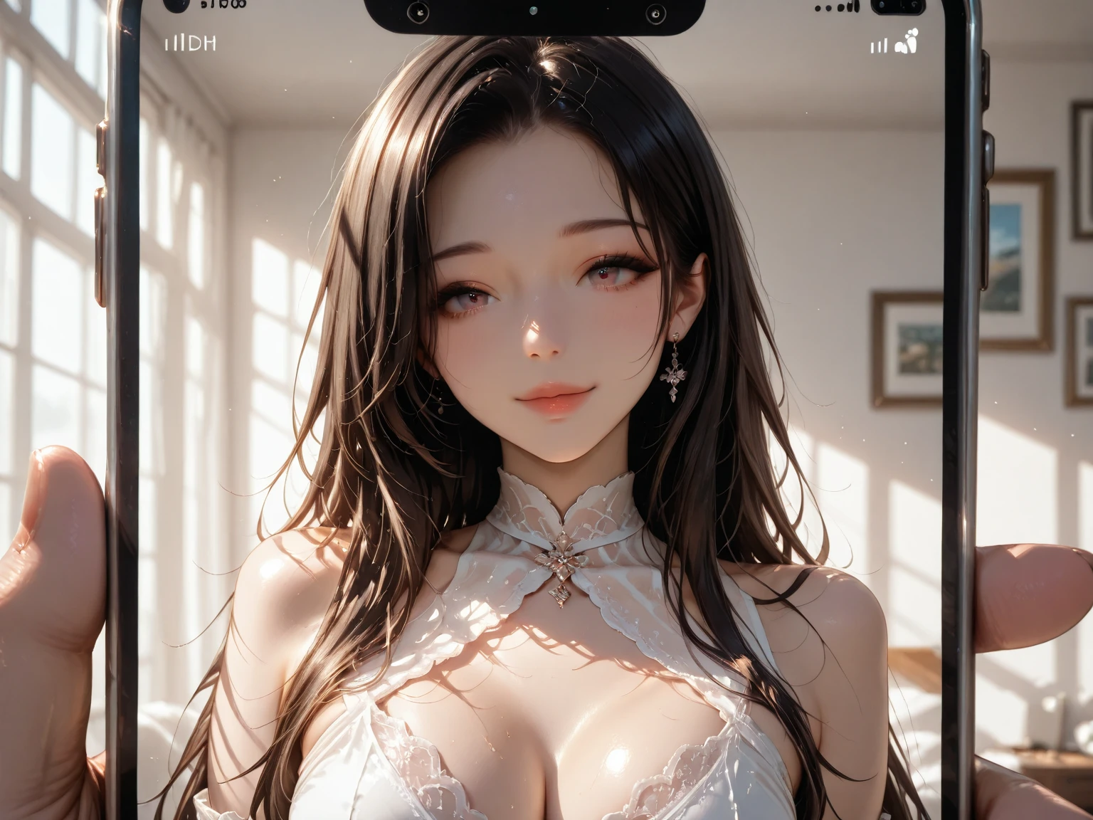 (RAW photo, best quality), (realistic, photo-realistic:1.3), best quality ,masterpiece, (cherrynobodysd15), ((big , large bre (beautiful girl), pink lipstick, colorful makeup, long eyelashes, earrings, wearing eyeliner, fair skin, blonde hair,(cute), (detailed face), detailed eyes, detailed iris, 8k uhd, dslr, soft lighting, high quality, film grain, beautiful detailed eyes, beautiful detailed nose, vaginal de, realistic face, pink pussy, light smihighly detail face: 1.5), Fujifilm XT3, best quality, ultra-detailed, masterpiece, finely detail, highers, 8k wallpaper, pixie cut