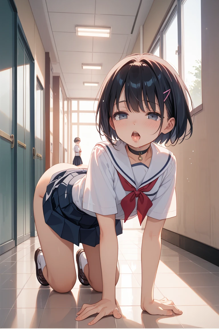(masterpiece,best quality,high quality,ultra detailed,extremely detailed,ultra high res,best aesthetic,8k),(((clothing stripped))),(((nude))),(mature,,beautiful girl,cute girl),(((beautiful black eyes))),((beautiful black hair,medium hair,straight hair)),、(((in classroom)))、,(((looking down,from below,spread legs))),master piece,best quality,ultra detailed,highres,4k.8k,extremely detailed CG、,(((nose blush,surprised,open mouth,sweat))),a girl sitting on the bed, (spread legs widely, both knees up completely:1.3), POV, crotch focus, BREAK look at viewer with shyly eyes,(((nude))),(((medium hair)))