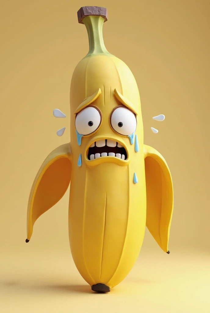 a cute banana,Serious expression,Point your finger at