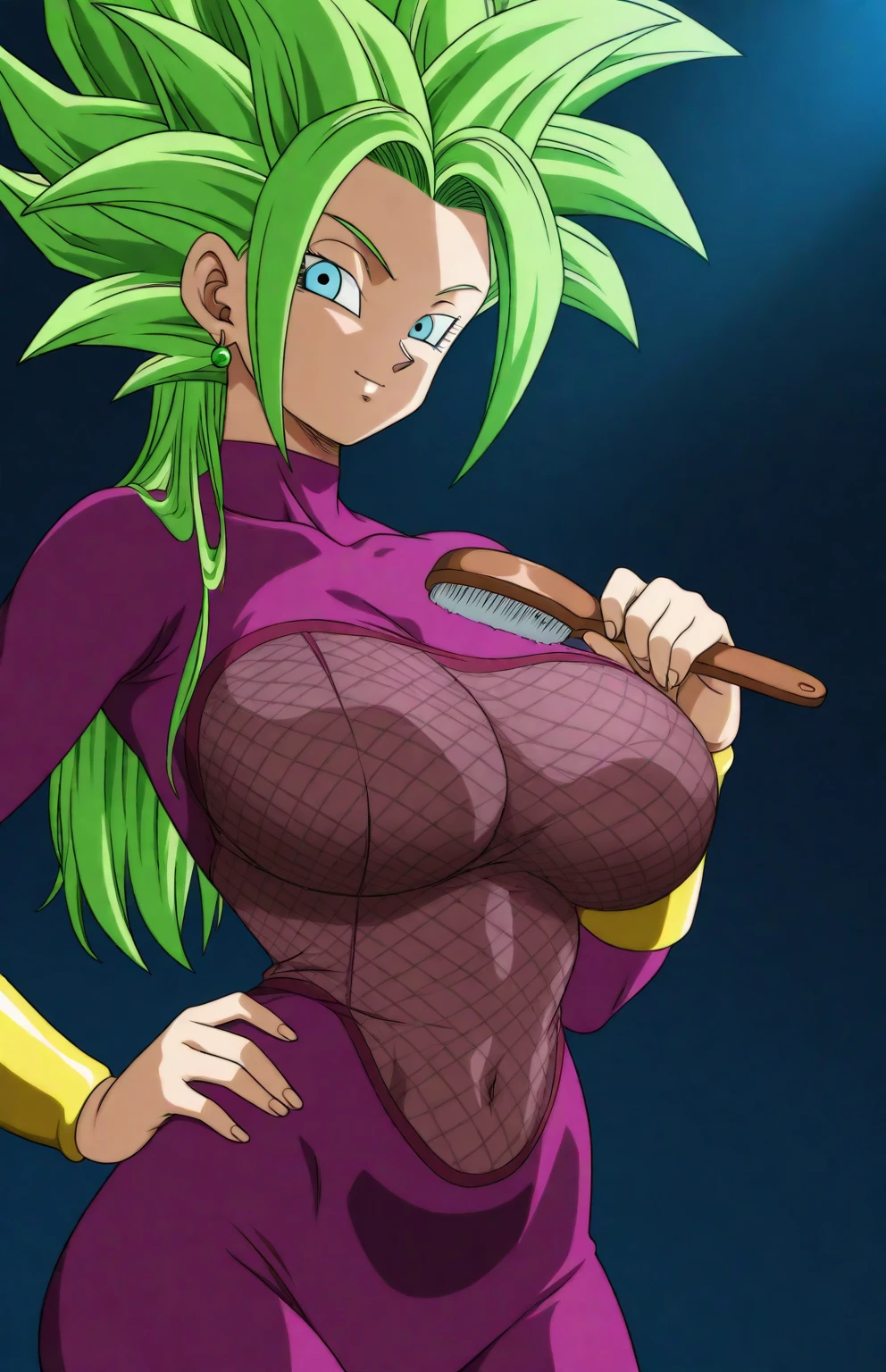 ultra detailed, masterpiece, best quality, solo, soft smile, light smile, Caulifla, Dragon Ball,
1girl, black eyes, black hair, long hair, sexy bunny costume, playboy, big breast, big ass, neck red moño, confused face expresion, sin imperfecciones, dibujo perfecto,