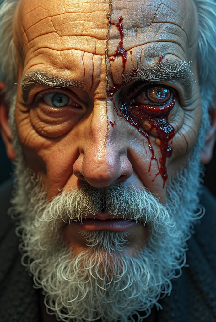 drunk, creepy santa, bloody face, muddy, crowded bottles bar, intricate details, hdr, intricate details, hyperdetailed, cinematic, dark shot, muted colors, film grainy, soothing tones, muted colors, technicolor
a close-up, in front of camera, piercing gaze, (slight smile:1.2), rim light, low contrast, extra sharp
depth of field, sharp focus, clean design, octane render, insane details, intricate details, hyperdetailed, photorealism, extradetailed, photorealistic,
cinematic, slate gray atmosphere, soft cinematic light, adobe lightroom, photolab, hdr, intricate,
in front of camera, highly detailed, extreme image quality,
art by Zdzislaw Beksinski style