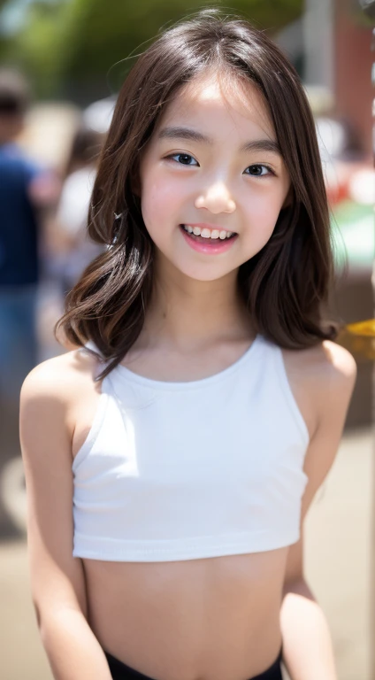((smile))、Confused、RAW Photos、(((The ultimate portrait masterpiece)))、((The cutest girl in the world:1.4))、1 Girl、I'm 、Japanese、Cute face、((Silky Hair))、(A high ponytail tied with a ribbon:1.4)、((Super huge breasts:0.2))、((Eyes that shine like jewels))、Glowing Skin、(young woman),Thin ribbon、(Uniforms made from high quality fabrics:1.4)、Ultra-detailed uniforms、(She shyly pulls up her skirt:1.3),((Crotch from the front))、Skirt fluttering in the wind、eyeliner、Beautiful Bangs、Hair between the eyes、((solve、High resolution))、Detailed Background、8. Commercial Code、Digital SLR、Soft Light、high solve、Film Grain、Fujifilm XT3、Shallow depth of field、自然なSoft Light、Tight waist,(Beautiful girl with sparkling eyes:1.4),(The Great Depression is about to burst:-0.5),(You can see the shaved bread:1.59),(Very beautiful shaved pussy:1.5),(Cuteness like a high school girl idol:1),(Cheerleader girl:1.3),(Dynamic Photography:1.3)