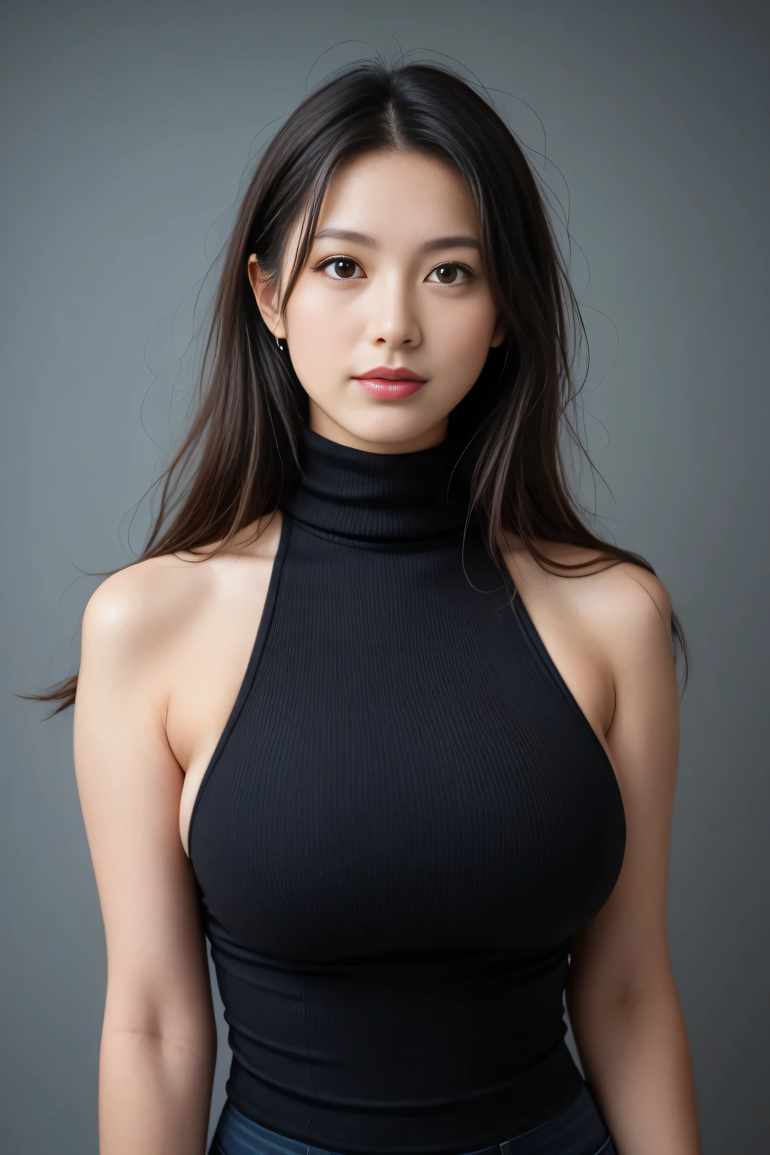 ((masterpiece, best quality, 最high image qualityのKiによる撮影, high image quality , photorealistic, RAW photos , very detailed CG integrated 8K wallpaper)), 1 girl , alone, beautiful young woman, Realistic Skin Texture , office, ((( turtleneck , , sleeveless, 細いupper body, a slightly proud expression , upper body))), (unbelievably big breasts:1000000000000000000) , (huge breasts:10000000000) , (Extremely Large Breasts:100000000000000000000000) , (big fake breasts:100000000000000000000000000000000000000000000000000000000000000000000000000000000000000000000000000000000000000000000000000000000000000000000000000000) , Big round breasts
