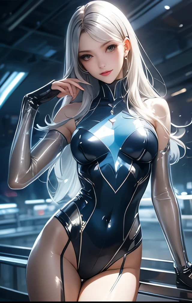 "Depict Fujin, the Japanese god of wind, reimagined as the ultimate beautiful girl with a cyber-mechanic twist, while retaining her iconic features. She stands with a graceful yet powerful presence, her slender figure exuding an ethereal beauty. Her skin is a soft, pale shade with a faint, metallic sheen, giving her a futuristic, otherworldly glow. Her long, flowing hair, now a cascading wave of silvery white with subtle neon highlights, moves gently as if controlled by an invisible force, symbolizing her command over the wind.
Her eyes are large and captivating, a deep, glowing blue with intricate circuitry patterns within, reflecting the boundless sky and the digital world. Her expression is serene yet confident, with a soft, knowing smile that hints at her control over both natural and technological elements. She wears a sleek, cybernetic outfit that combines traditional Japanese elements with advanced, high-tech materials. The garment is adorned with flowing, holographic patterns that shift and change with the wind, adding a dynamic, futuristic energy to her appearance.
Her iconic wind sack has been reimagined as a high-tech, mechanical device—a compact, floating generator or a pair of sleek, robotic arms—capable of manipulating the wind with precision and ease. The background is a futuristic cityscape blended with elements of nature, where tall, metallic structures intertwine with lush greenery, and the sky is filled with both clouds and digital overlays. Despite her advanced, cyber-mechanic appearance, the scene captures her as the embodiment of the wind's beauty and power, blending the traditional essence of Fujin with the cutting-edge allure of a cybernetic goddess."