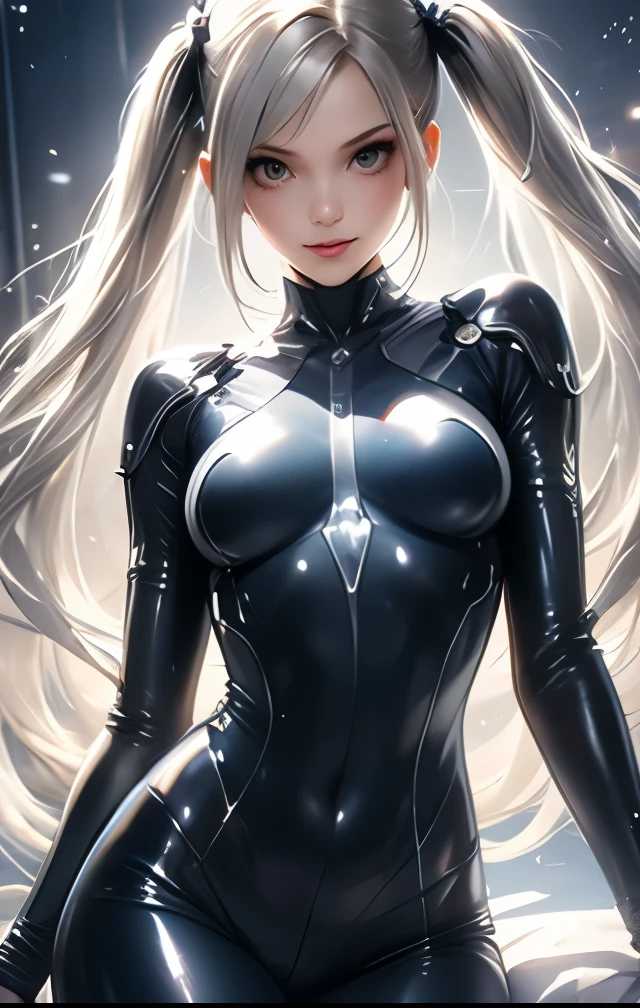 Master anime work, impeccable masterpiece, a sexy mature modern woman in cool sexy modern clothes standing on a pure white background, flowing silver hair, full body standing, slender legs, straight breasts, detailed face details, natural and beautiful standing, vivid and real body details, perfect abdomen