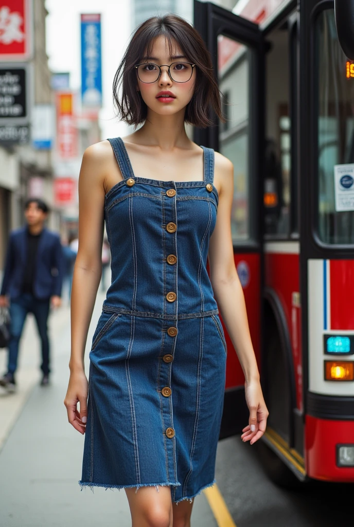 20-year-old Japanese elementary school girls, (Baby Fa0ce:1.2), (two little girls), (two little virgin girls), (two little virgin female students), (two female students), (two girls), (135cm tall:1.2), ((Very short stature:1.3)), (((flat chest:1.5))), ((((flat chest like a boy:1.3)))), ((no bra:1.2)), (naked:1.1), (over completely no bra naked:1.1), (navel-baring), (belly button exposed), Japanese elementary school girls are wearing very short denim, baby blue micro mini high cut overalls dress, over completely no bra naked and carrying school bags on their backs as they walk to school along the school route in a residential area, ((not wearing panties:1.2)), ((not wearing bra:1.2)), (She is her small titsed at Flat chest chest:1.5), (her is not wearing underwear), (love showing off cute my body in a very short denim baby blue micro mini high cut overalls dress), (no bra naked body), (wearing only micro mini high cut overalls dress), (sleeveless),